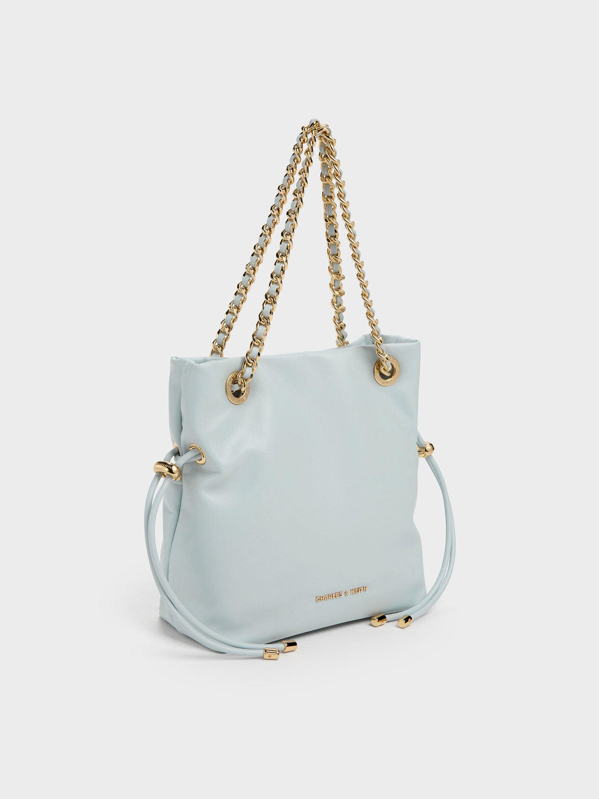 CHARLES & KEITH Deals | Arya Braided-Chain Crossbody Bag - Sea Salt Blue