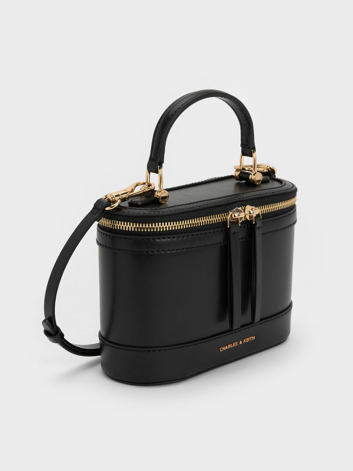 CHARLES & KEITH Discount | Enola Top Handle Vanity Bag - Black