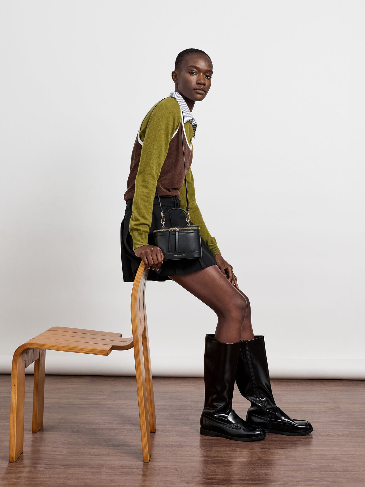 CHARLES & KEITH Discount | Enola Top Handle Vanity Bag - Black