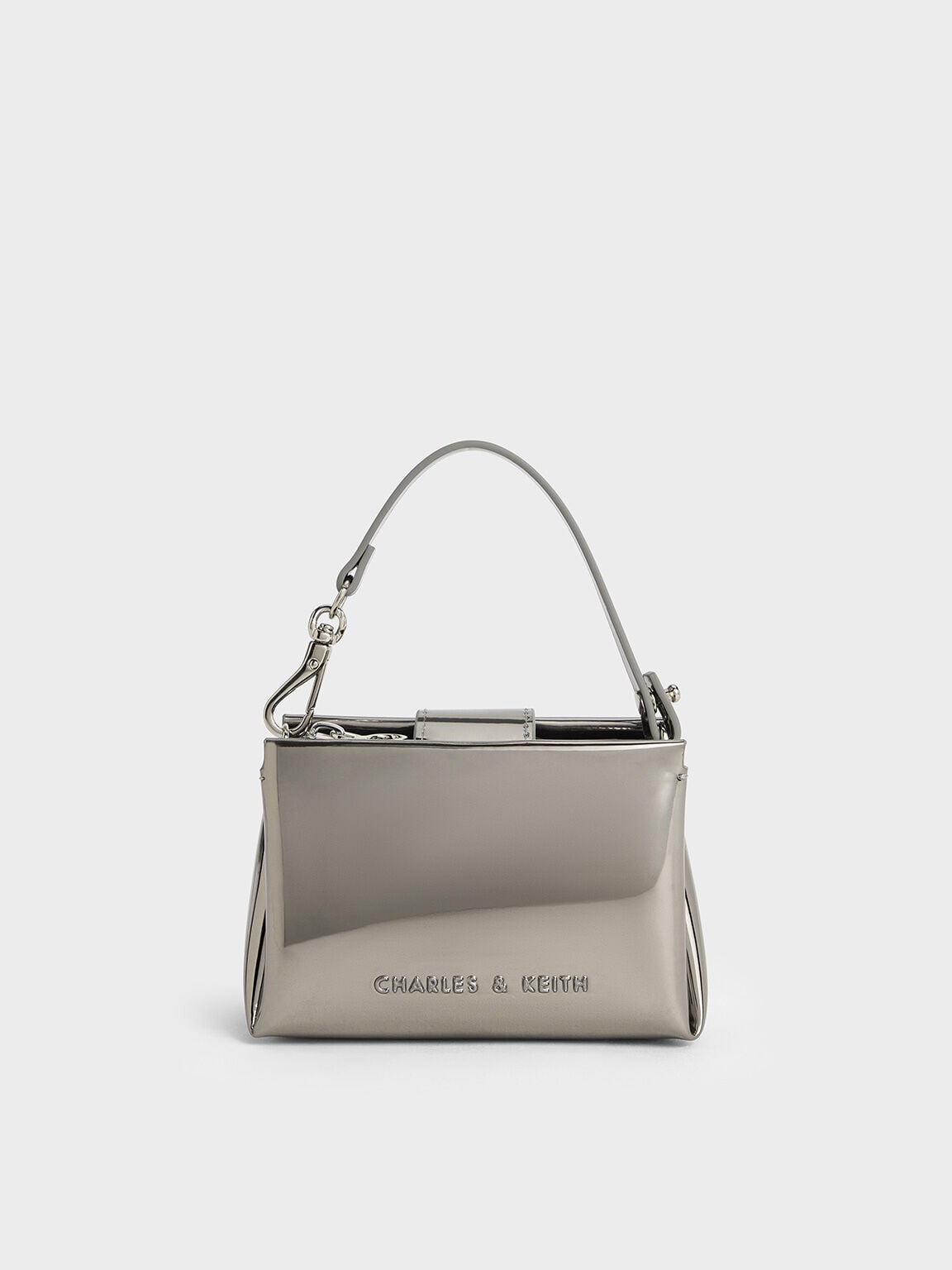 CHARLES & KEITH Essential | Bosie Metallic Micro Bag - Pewter