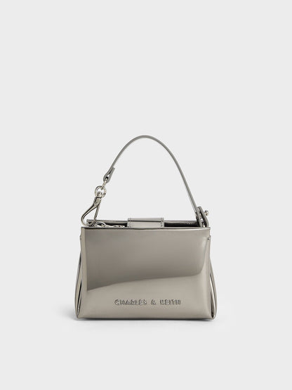 CHARLES & KEITH Essential | Bosie Metallic Micro Bag - Pewter