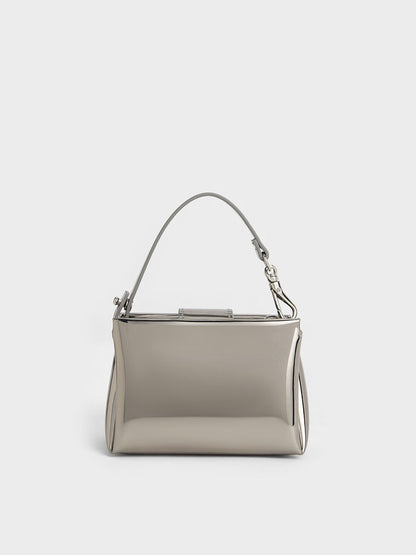 CHARLES & KEITH Essential | Bosie Metallic Micro Bag - Pewter