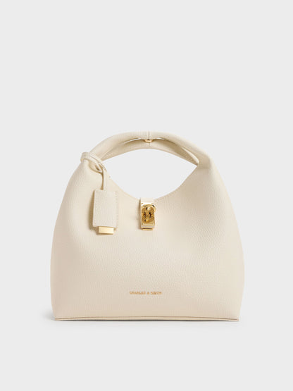 CHARLES & KEITH Discount | Chance Turn-Lock Bucket Bag - Cream