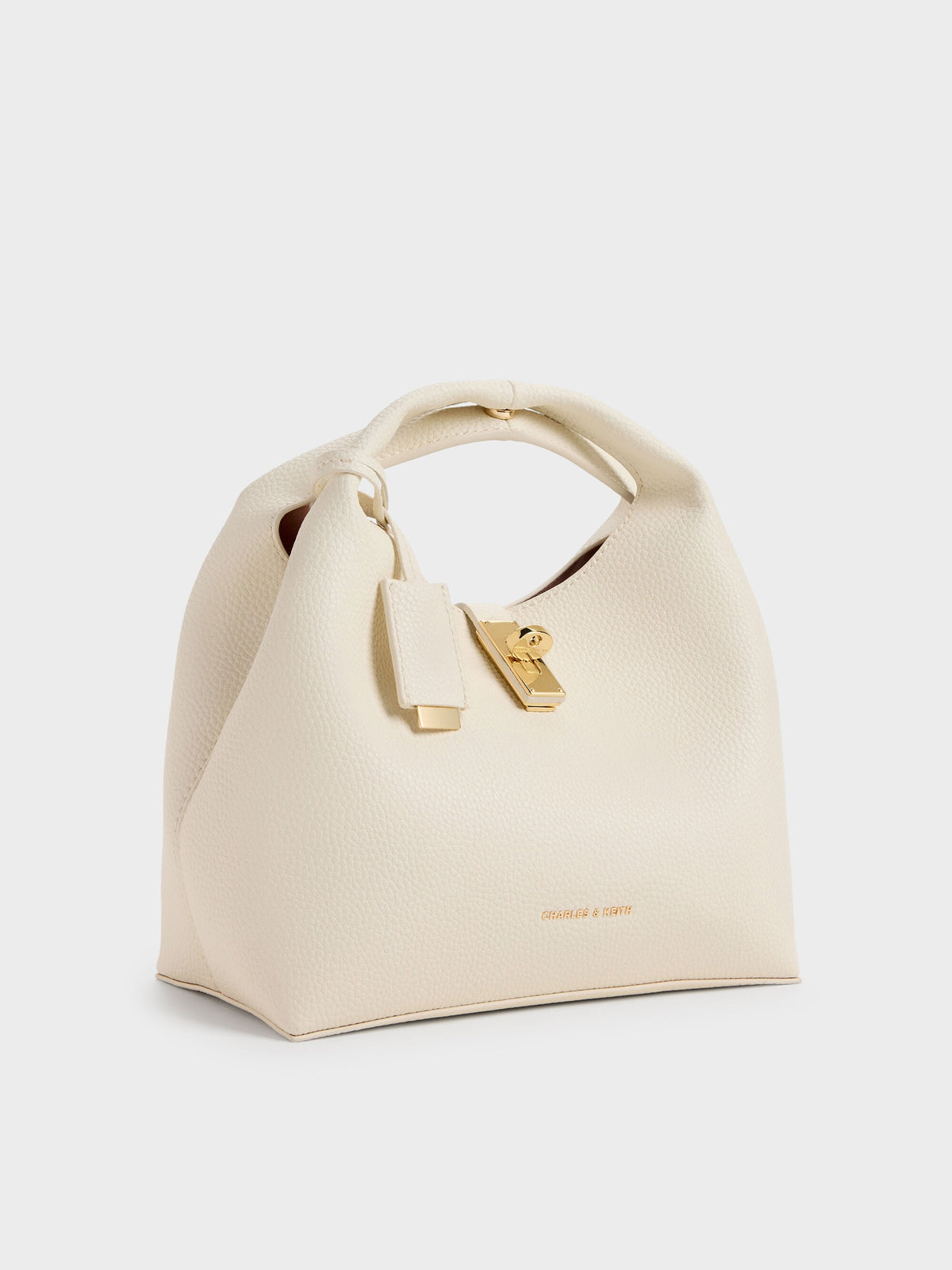 CHARLES & KEITH Discount | Chance Turn-Lock Bucket Bag - Cream