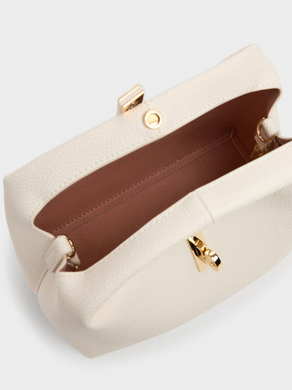 CHARLES & KEITH Discount | Chance Turn-Lock Bucket Bag - Cream