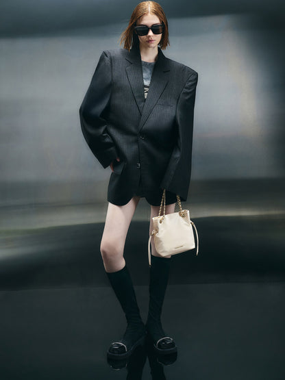 CHARLES & KEITH Trending | Arya Braided-Chain Crossbody Bag - Cream
