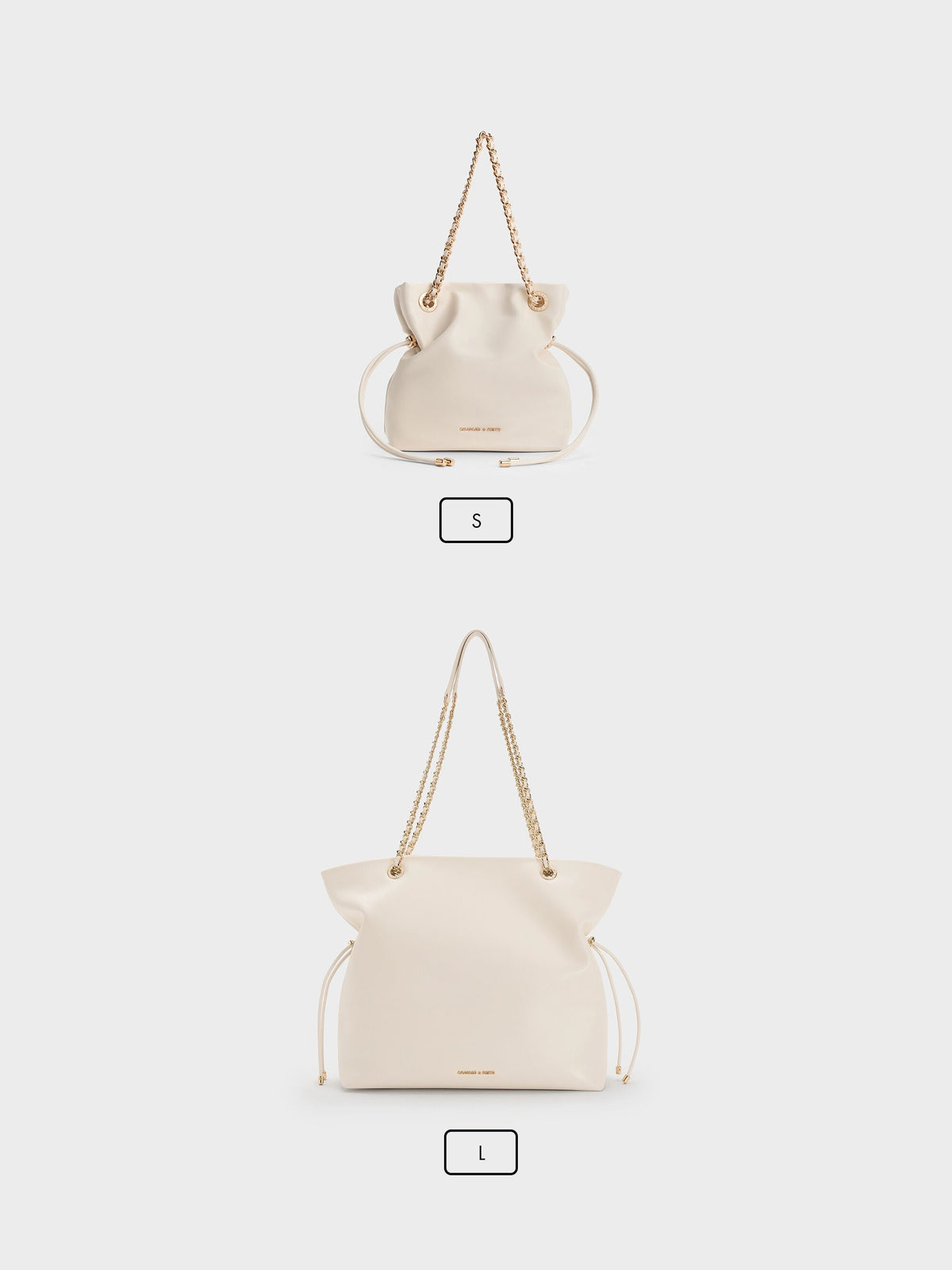 CHARLES & KEITH Trending | Arya Braided-Chain Crossbody Bag - Cream
