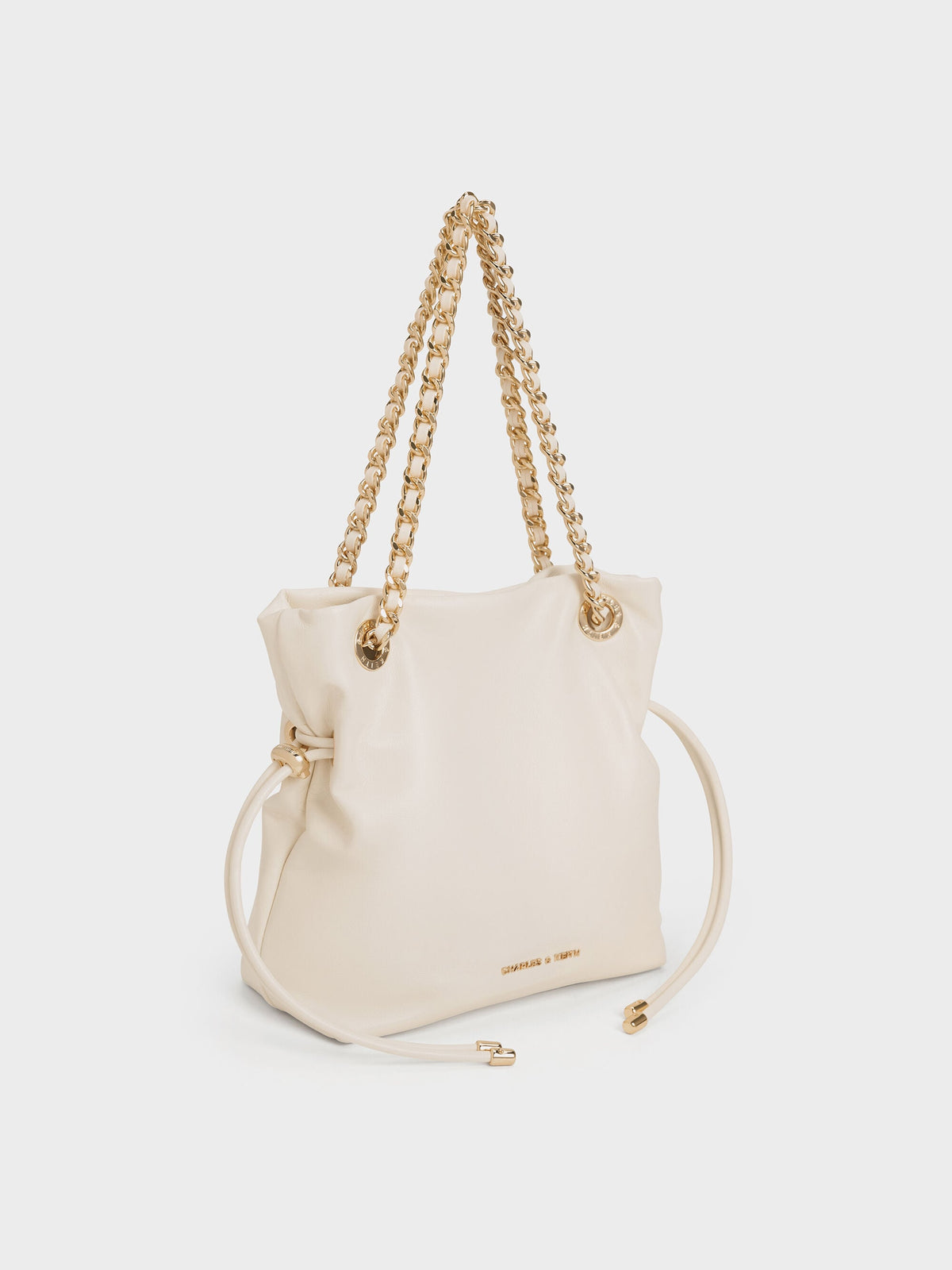 CHARLES & KEITH Trending | Arya Braided-Chain Crossbody Bag - Cream