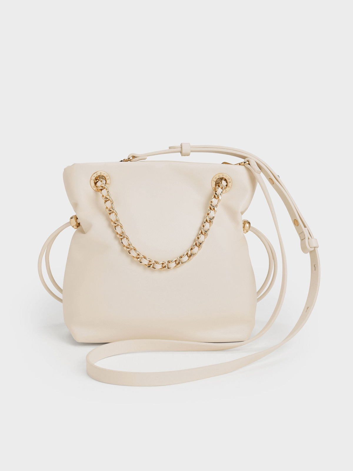 CHARLES & KEITH Trending | Arya Braided-Chain Crossbody Bag - Cream