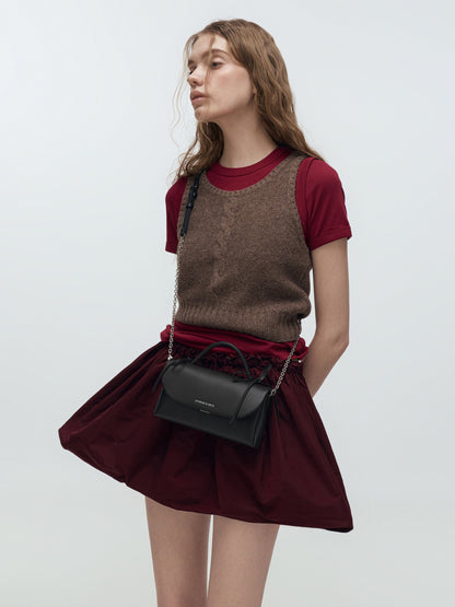 CHARLES & KEITH Featured | Hazel Bow Wallet On Chain - Noir