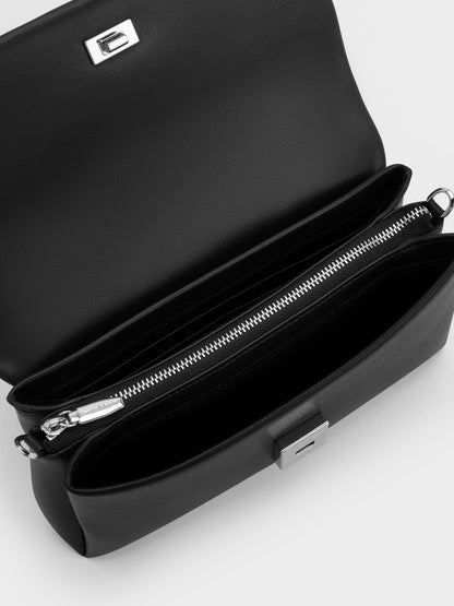 CHARLES & KEITH Featured | Hazel Bow Wallet On Chain - Noir