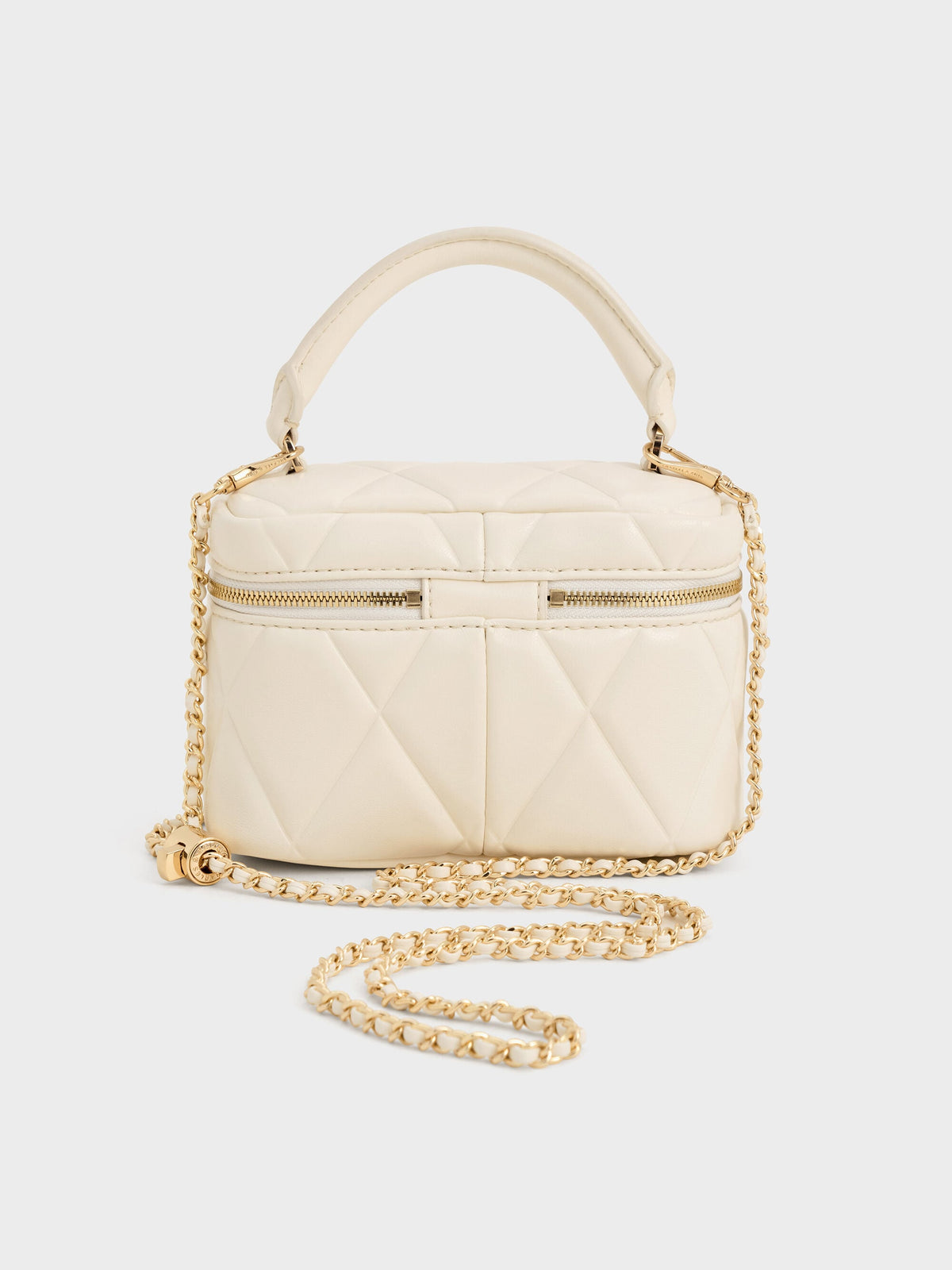 CHARLES & KEITH New | Arwen Quilted Top Handle Vanity Bag - Cream