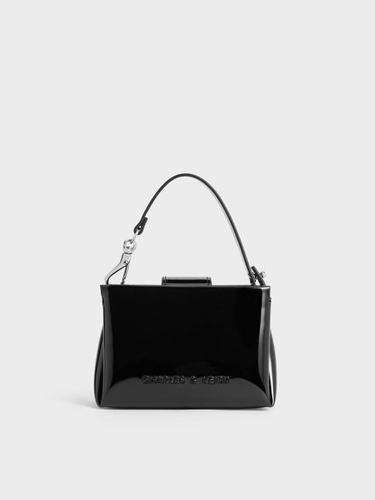 CHARLES & KEITH Signature | Bosie Patent Micro Bag - Noir