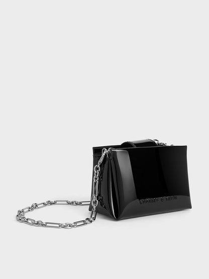 CHARLES & KEITH Signature | Bosie Patent Micro Bag - Noir