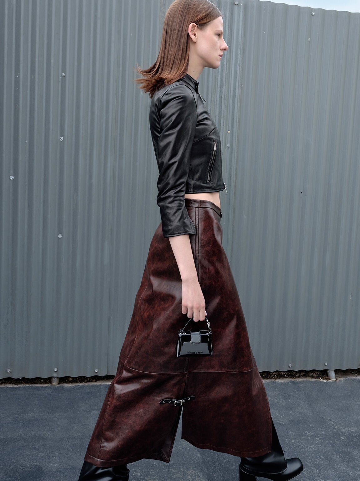 CHARLES & KEITH Signature | Bosie Patent Micro Bag - Noir