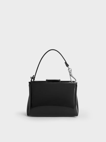 CHARLES & KEITH Signature | Bosie Patent Micro Bag - Noir