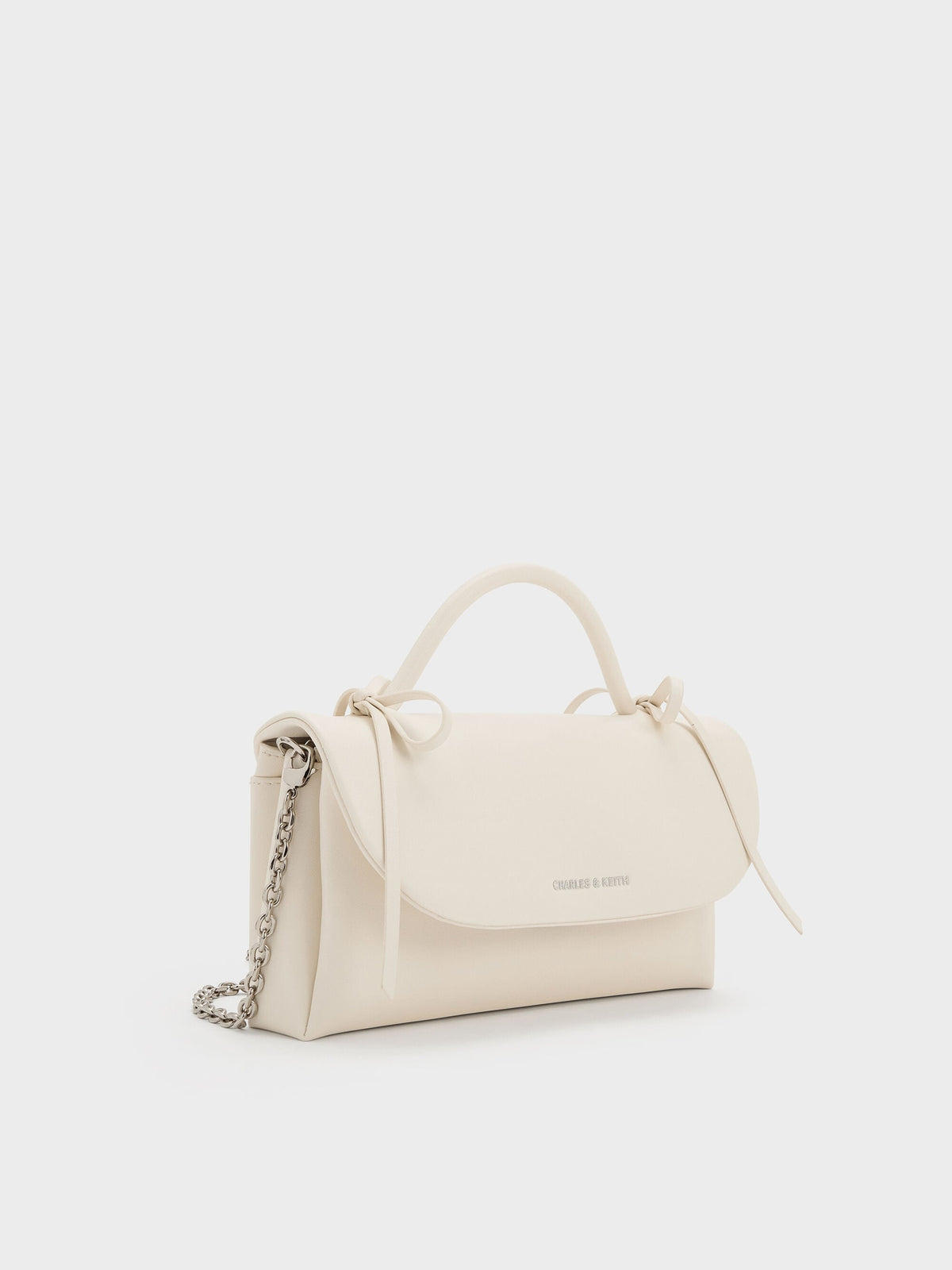 CHARLES & KEITH Smart Buy | Hazel Bow Wallet On Chain - Cream