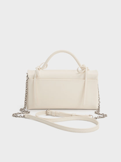 CHARLES & KEITH Smart Buy | Hazel Bow Wallet On Chain - Cream