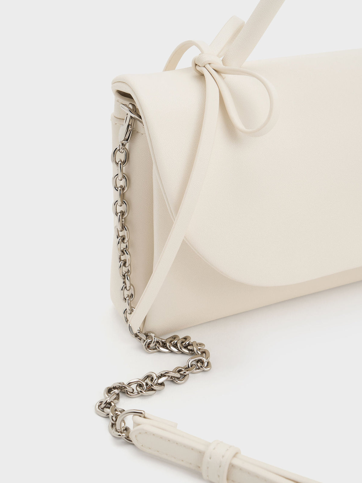 CHARLES & KEITH Smart Buy | Hazel Bow Wallet On Chain - Cream
