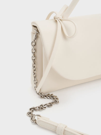 CHARLES & KEITH Smart Buy | Hazel Bow Wallet On Chain - Cream