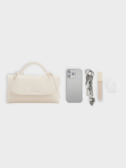 CHARLES & KEITH Smart Buy | Hazel Bow Wallet On Chain - Cream