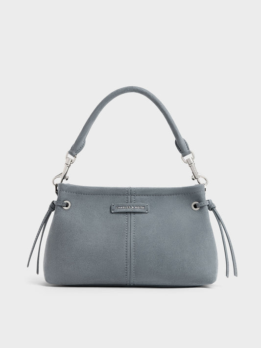 CHARLES & KEITH Best Seller | Noane Top Handle Bag - Smoky Blue