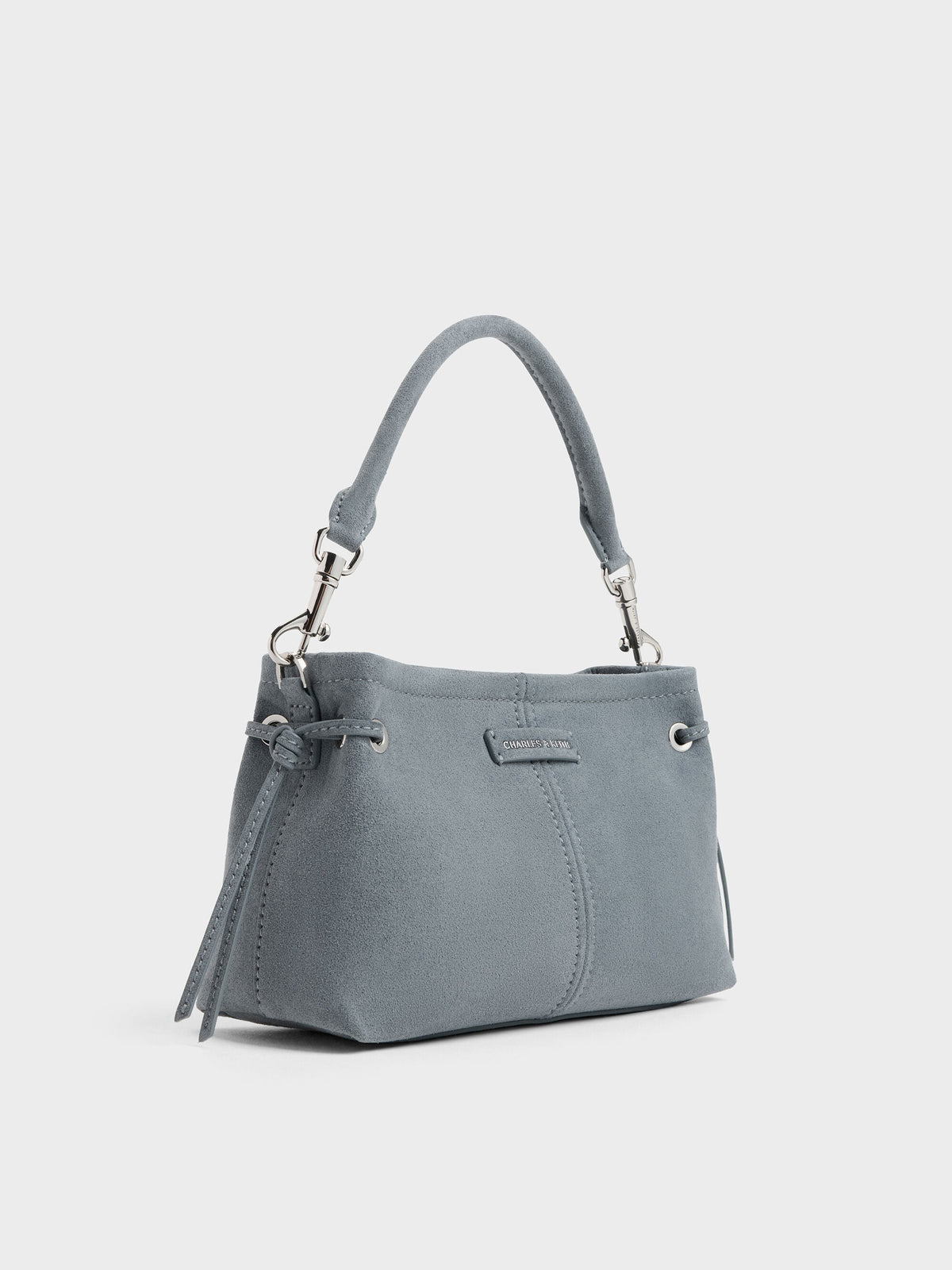 CHARLES & KEITH Best Seller | Noane Top Handle Bag - Smoky Blue
