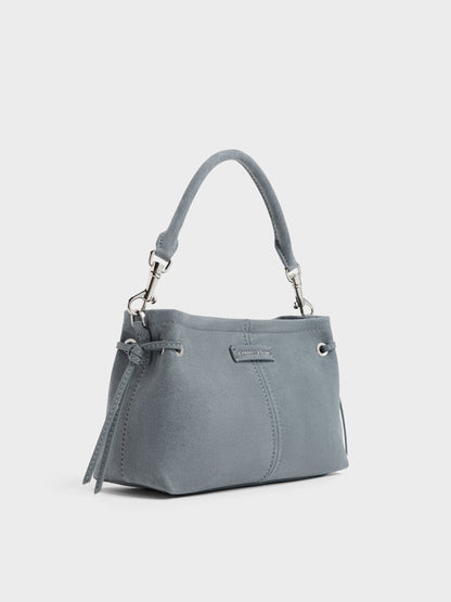 CHARLES & KEITH Best Seller | Noane Top Handle Bag - Smoky Blue