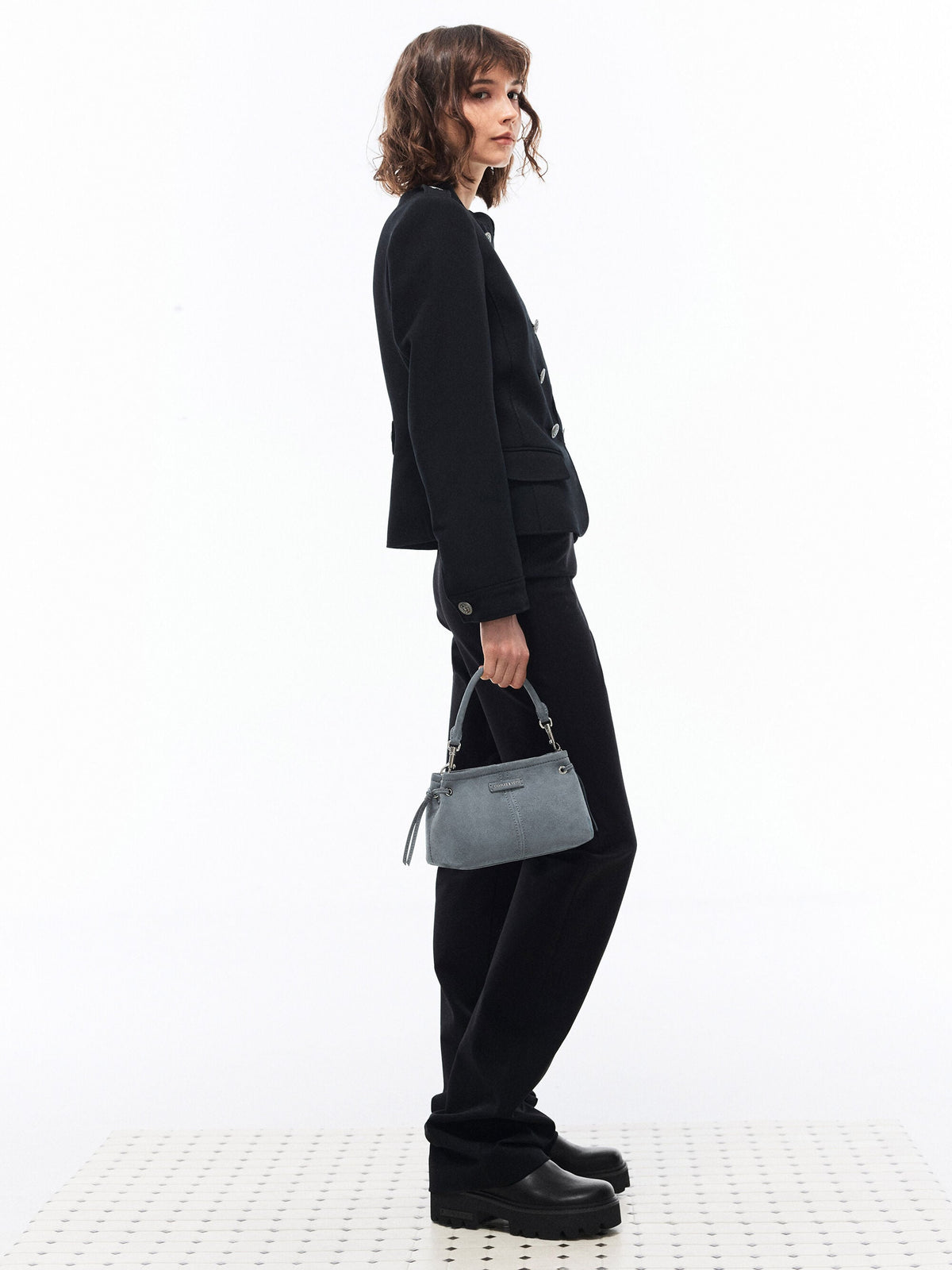 CHARLES & KEITH Best Seller | Noane Top Handle Bag - Smoky Blue
