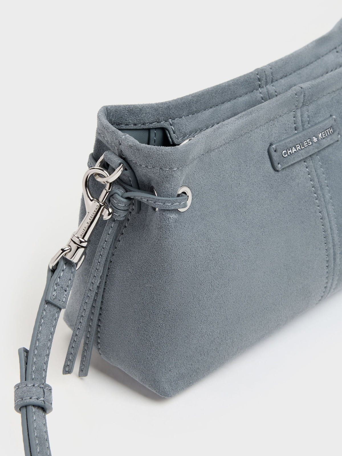 CHARLES & KEITH Best Seller | Noane Top Handle Bag - Smoky Blue