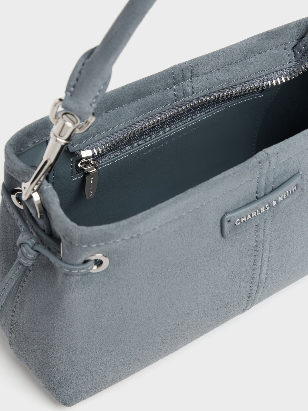 CHARLES & KEITH Best Seller | Noane Top Handle Bag - Smoky Blue