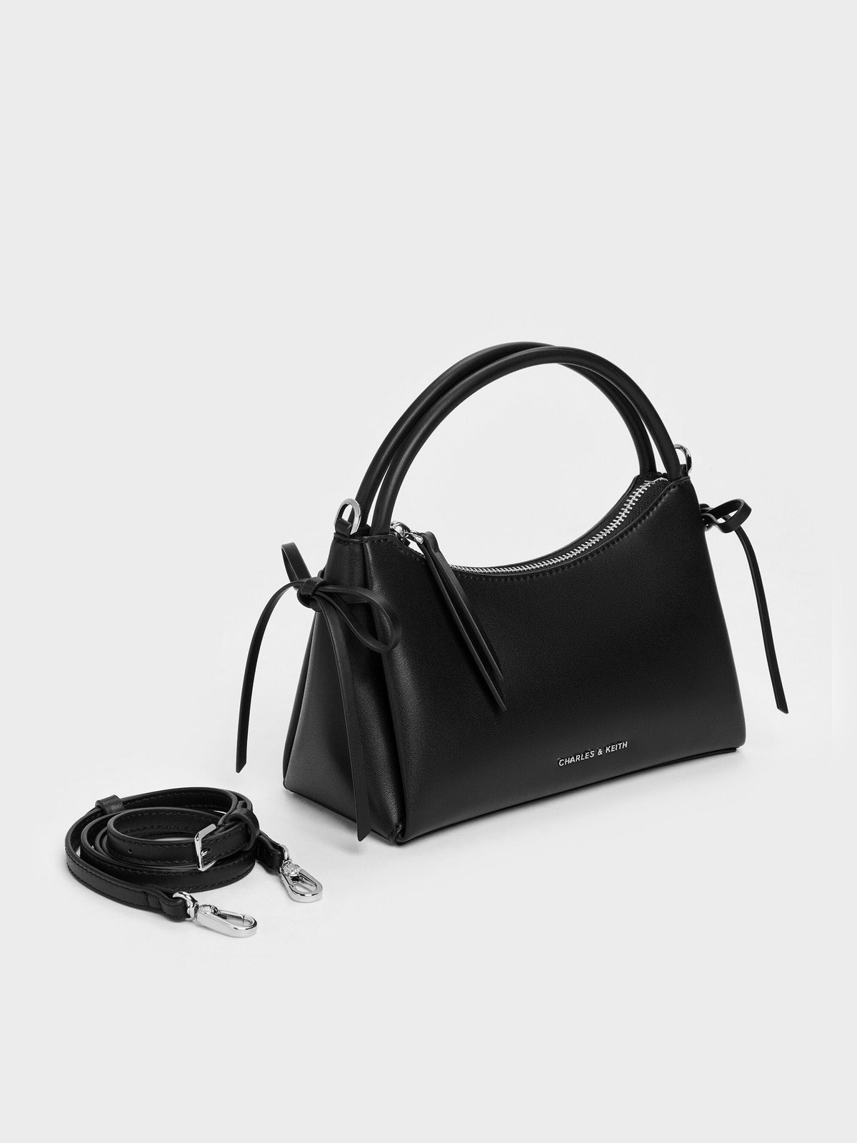 CHARLES & KEITH Top Pick | Hazel Bow Top Handle Bag - Noir