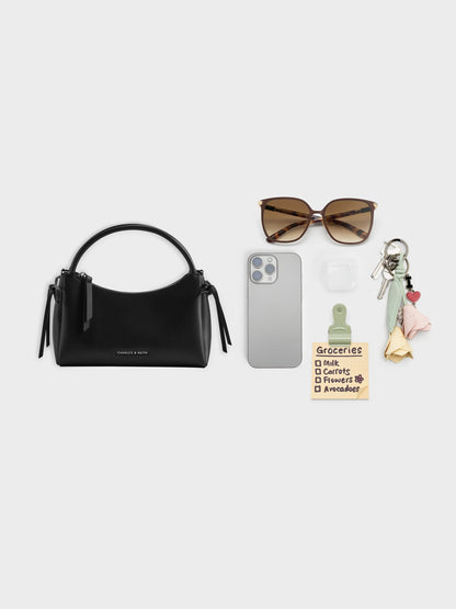 CHARLES & KEITH Top Pick | Hazel Bow Top Handle Bag - Noir