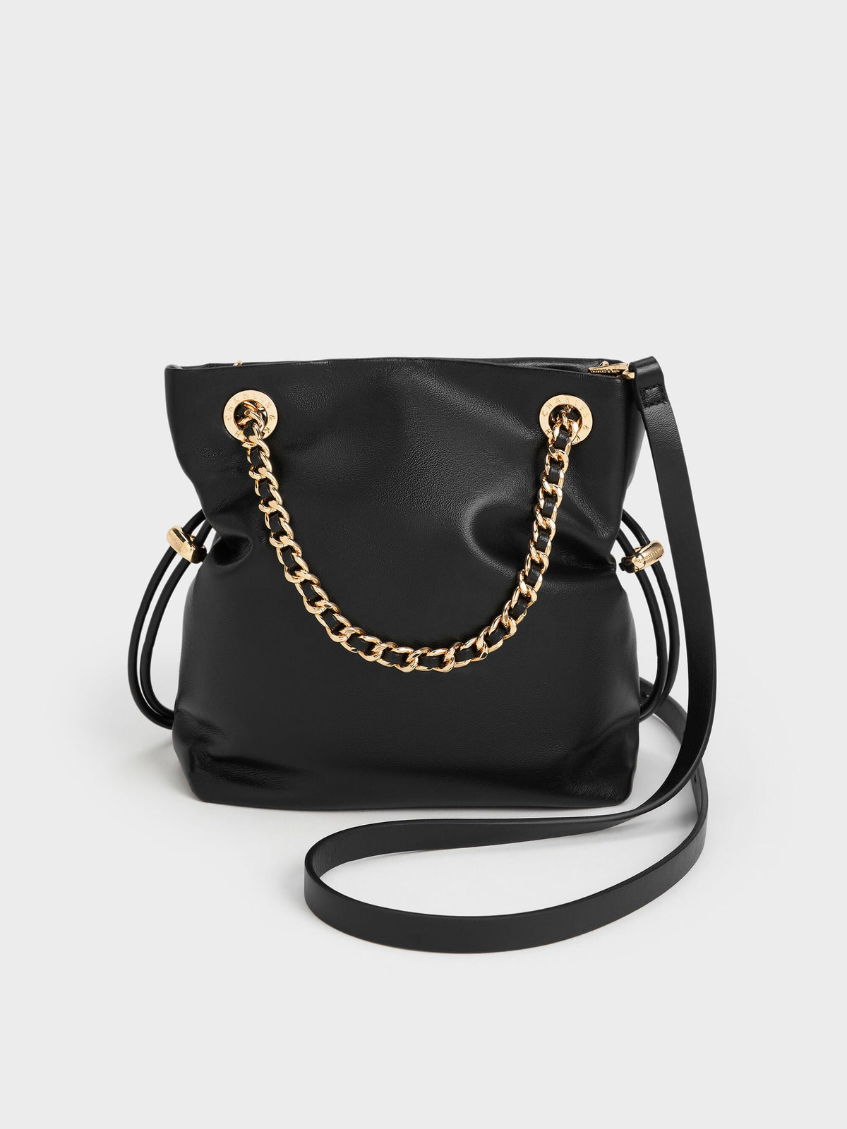 CHARLES & KEITH Featured | Arya Braided-Chain Crossbody Bag - Black