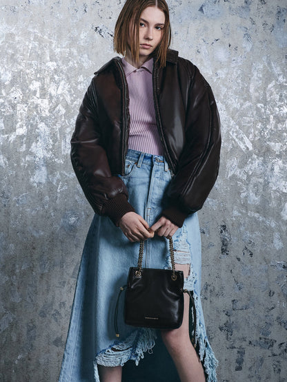 CHARLES & KEITH Featured | Arya Braided-Chain Crossbody Bag - Black