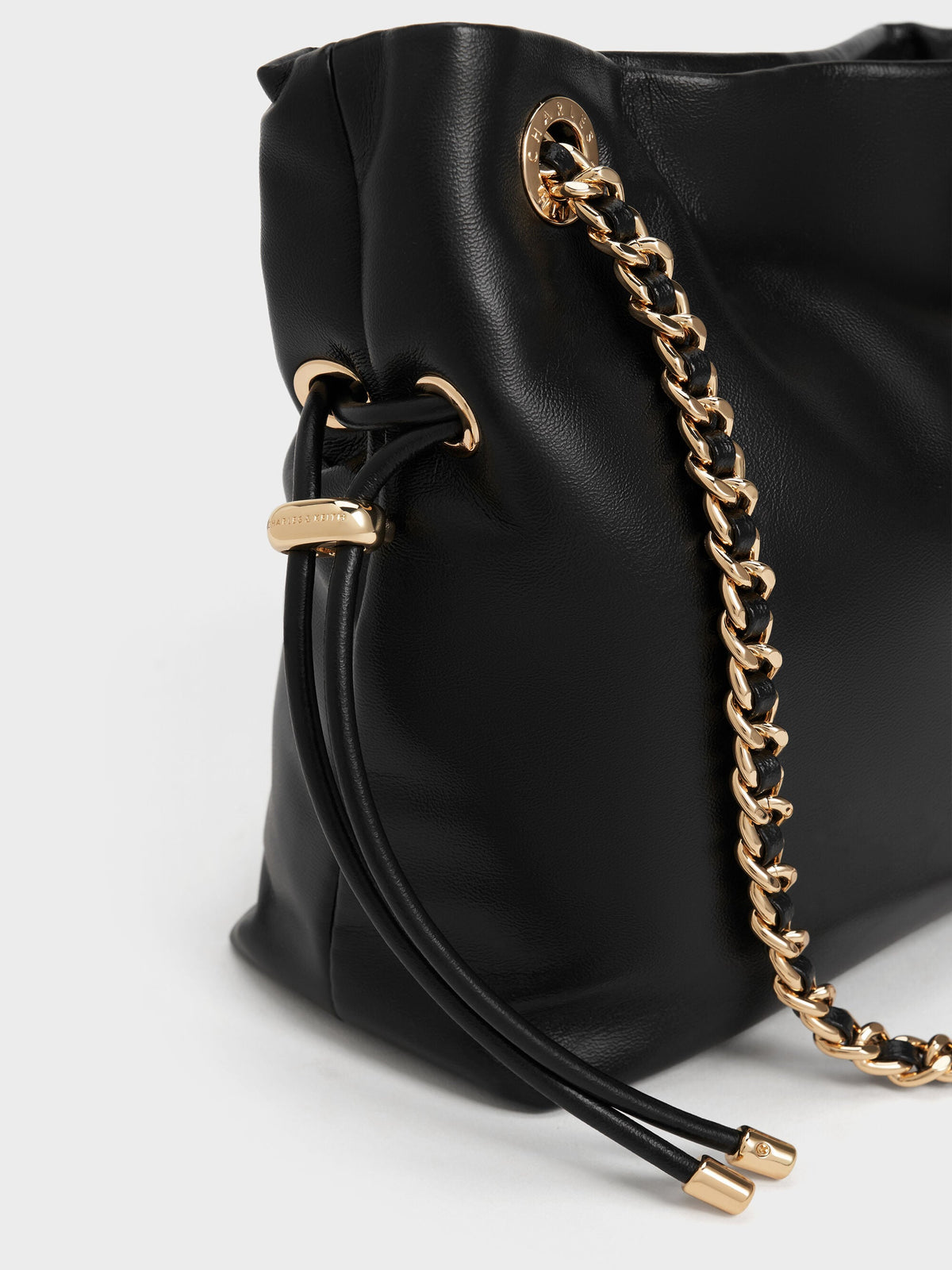 CHARLES & KEITH Featured | Arya Braided-Chain Crossbody Bag - Black