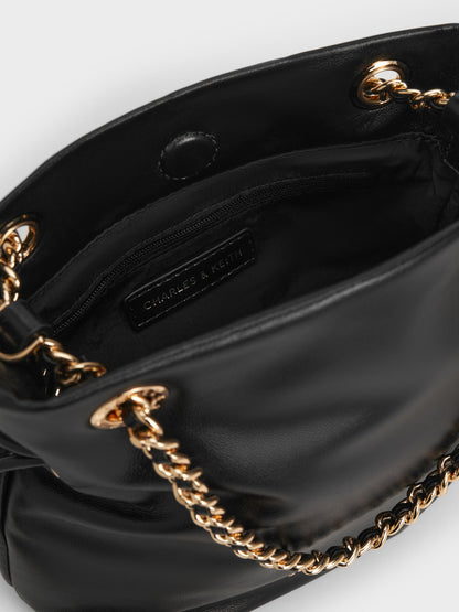 CHARLES & KEITH Featured | Arya Braided-Chain Crossbody Bag - Black