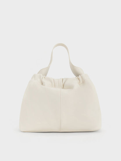 CHARLES & KEITH Quality | Ally Ruched Chain-Handle Bag - Cream