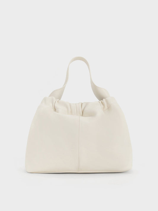 CHARLES & KEITH Quality | Ally Ruched Chain-Handle Bag - Cream