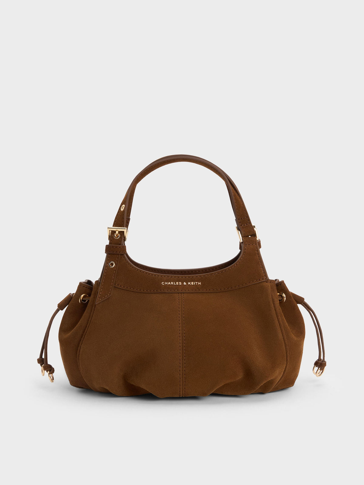 CHARLES & KEITH Great Value | Mini Lillith Drawstring Bucket Bag - Pecan Brown