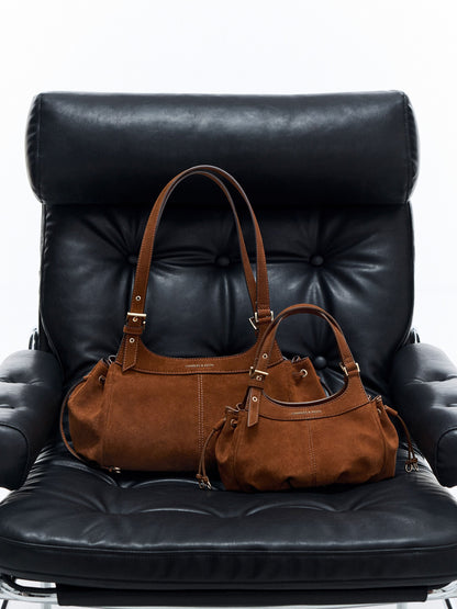 CHARLES & KEITH Great Value | Mini Lillith Drawstring Bucket Bag - Pecan Brown