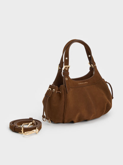 CHARLES & KEITH Great Value | Mini Lillith Drawstring Bucket Bag - Pecan Brown