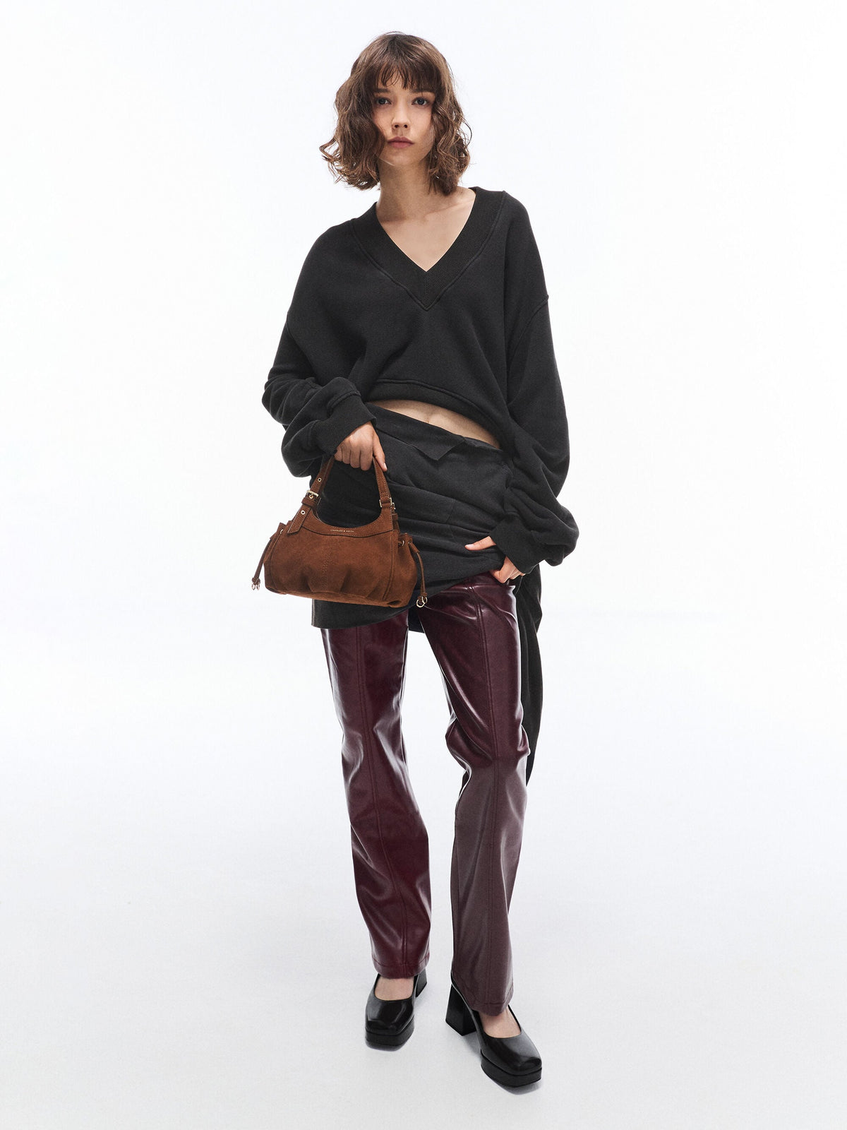 CHARLES & KEITH Great Value | Mini Lillith Drawstring Bucket Bag - Pecan Brown