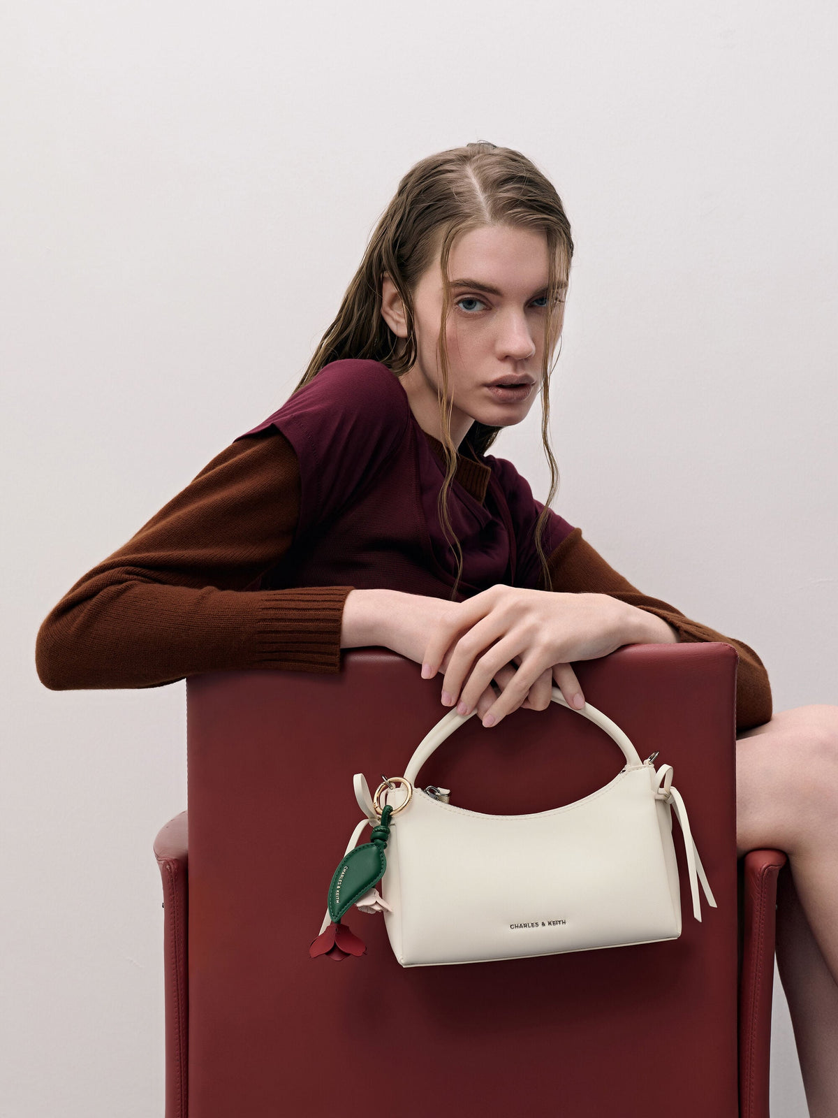 CHARLES & KEITH Sale | Hazel Bow Top Handle Bag - Cream
