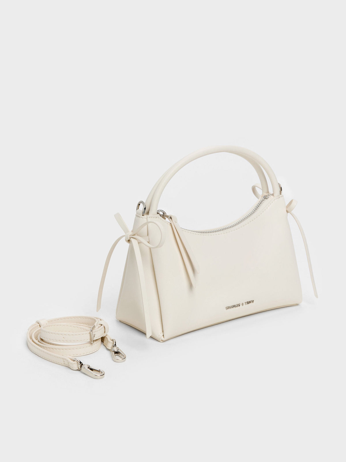 CHARLES & KEITH Sale | Hazel Bow Top Handle Bag - Cream