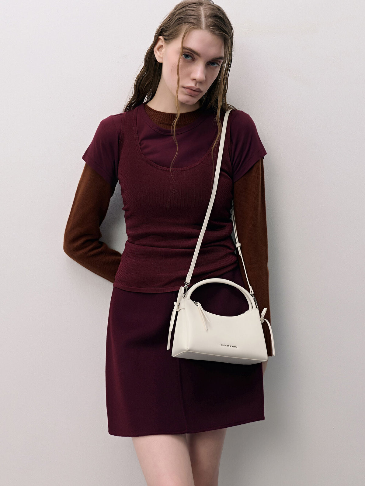 CHARLES & KEITH Sale | Hazel Bow Top Handle Bag - Cream