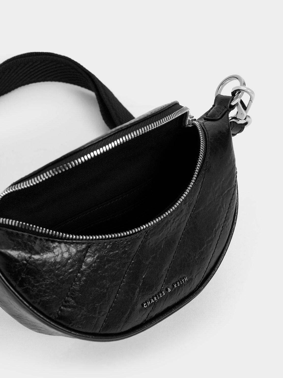 CHARLES & KEITH Trending | Philomena Half-Moon Crossbody Bag - Noir