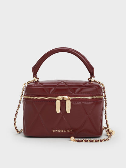 CHARLES & KEITH Special Offer | Arwen Quilted Vanity Bag - Burgundy