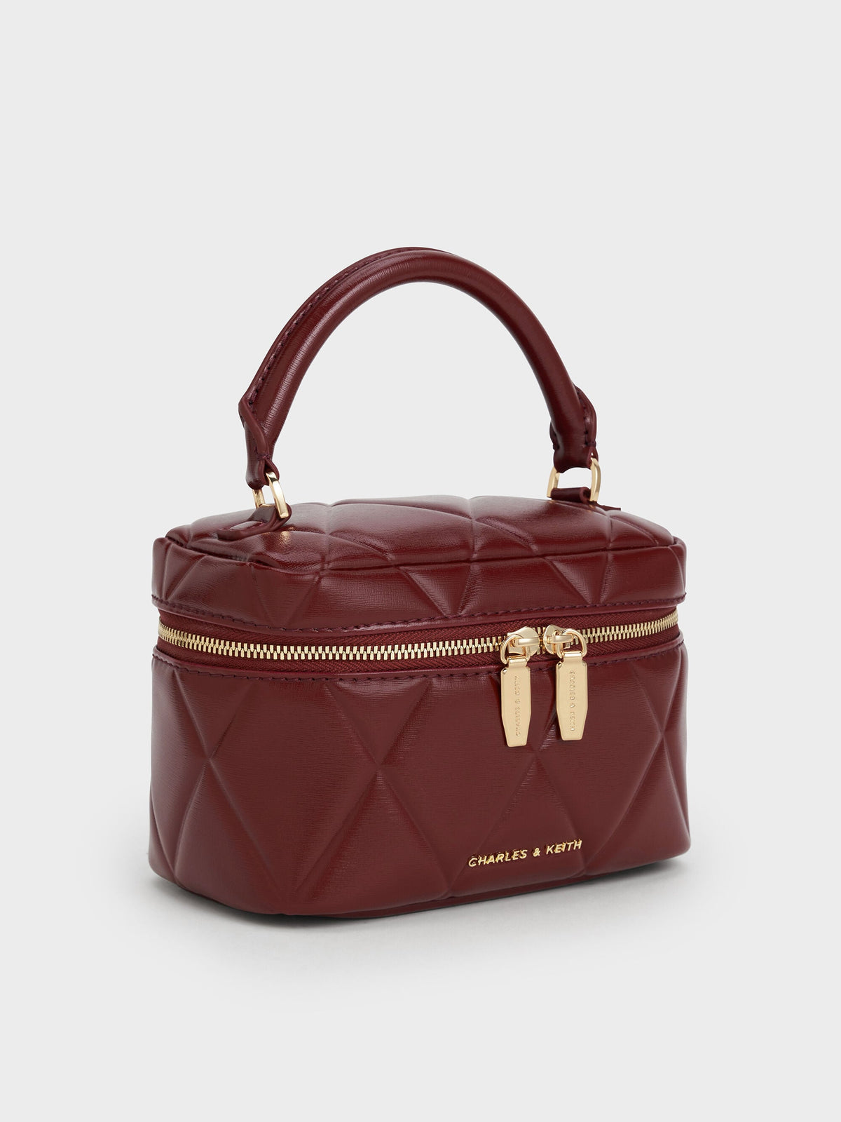 CHARLES & KEITH Special Offer | Arwen Quilted Vanity Bag - Burgundy