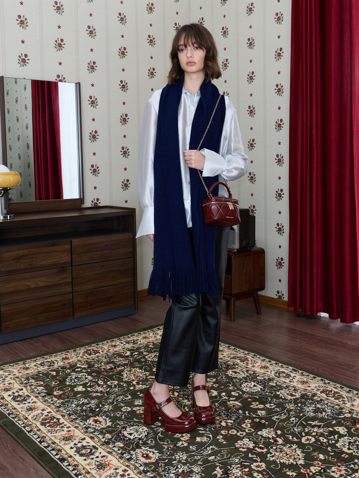 CHARLES & KEITH Special Offer | Arwen Quilted Vanity Bag - Burgundy
